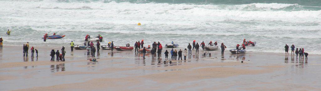 Surfers at Fistral Beach