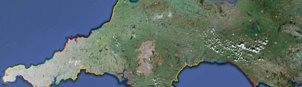 My map of The South West Coast Path from my tracks.