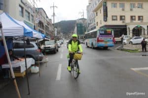 Geoff Jones on his bike