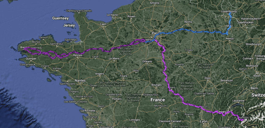 Our proposed route for 2023 French tour 